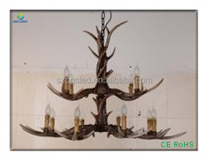 Cuerno de venado de la vendimia resina chandelier, luz decorativa colgante de interior - Product Image 4