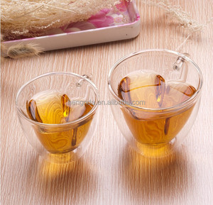 6oz 8oz tasse à café en verre en forme de coeur résistant à la chaleur Bistro tasse en verre à <span class=keywords><strong>double</strong></span> <span class=keywords><strong>paroi</strong></span> <span class=keywords><strong>verres</strong></span> à boire avec poignée pour thé café - Product Image 3