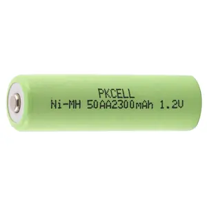 高容量 pkcell nimh 1.2 v 1/2aa 500 mAh 600 mAh 可充电电池