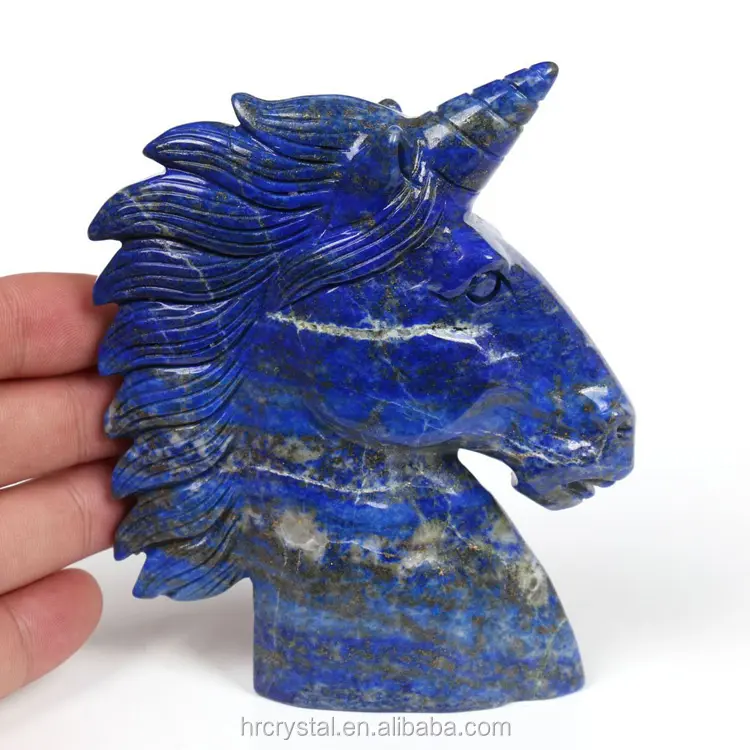 Cristaux Pierres de Guérison Artisanat Lapis Lazuli Licorne Cristal Naturel Animal Figurine Sculptures