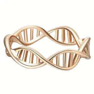 Goud Zilver DNA Ring Chemie Wetenschap Ring Molecuul Ringen Neurotransmitter Dopamine Infinity Patroon Sieraden