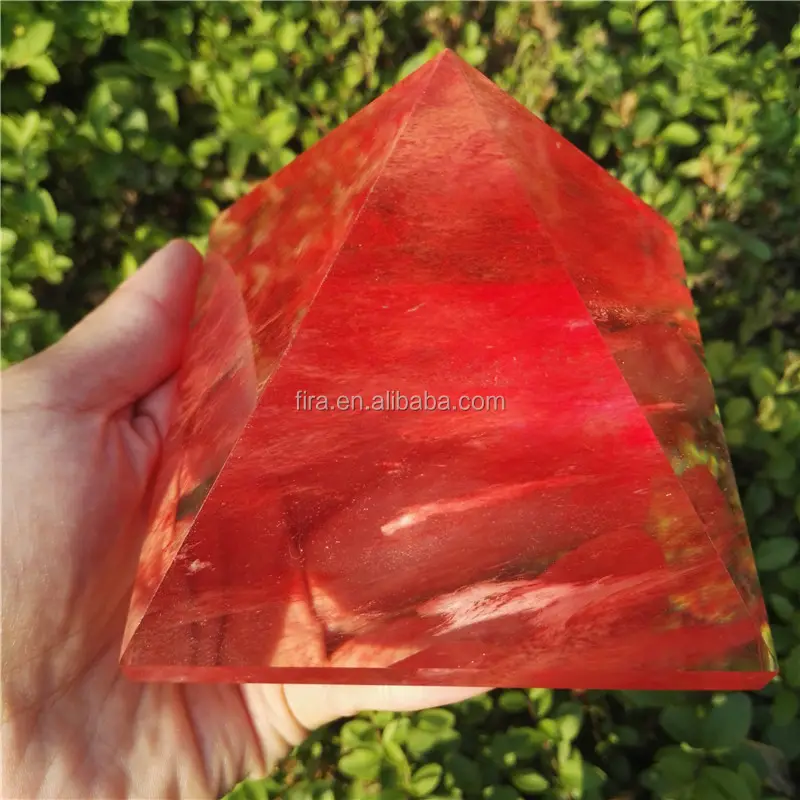 Gran Roca rojo de fundición de piedra de cuarzo de cristal de curación para terapia de sonido