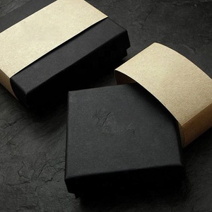 En gros luxe gaufrage eco logo noir imprimé 2 pièces en papier rigide <span class=keywords><strong>mis</strong></span> en place boîte bijoux boîte d'emballage boîte en carton personnalisée - Product Image 4