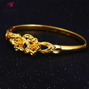 XL5023 Xuping 24K color oro al por mayor flores joyas de imitación estilo cautivador pulsera para mujeres - Product Image 1