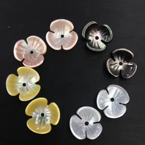 Hot sale natural mother of pearl MOP shell carved conch shell flower gems 8mm 10mm