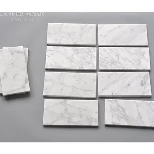 Bianco carrara सफेद honed पतली प्राकृतिक संगमरमर टाइल्स बाथरूम की दीवार और फर्श के लिए