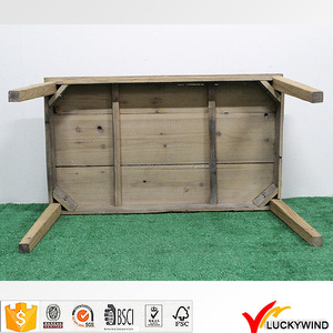 primitiva de retângulo mesa de madeira rural - Product Image 4