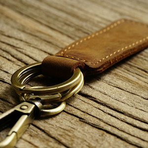Phụ Nữ Đàn Ông Unisex Vintage <span class=keywords><strong>Leather</strong></span> <span class=keywords><strong>Key</strong></span> Chủ Trường Hợp Keyring Cho Xe Hơi - Product Image 3