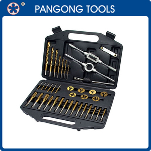39 unid tap y juego de troqueles <span class=keywords><strong>ferreteria</strong></span> tool set broca de la herramienta de mano en color dorado titanio - Product Image 1