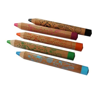 新设计高品质木质蜡笔120毫米巨型彩色铅笔