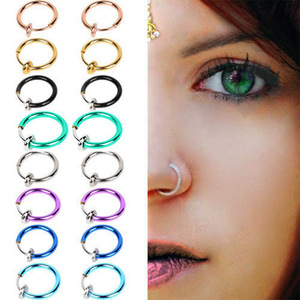 Pendientes de Clip Mini <span class=keywords><strong>Aro</strong></span> Invisibles de Acero Inoxidable, Estilo Punk Gótico, para Labio, Oreja, Nariz, Joyería Corporal - Product Image 4