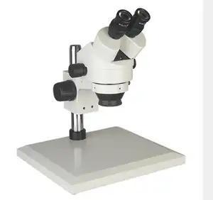 مجهر ستيريو صناعي 7X~45X مزود بمظاريح مزدوجة للتكبير مع حامل مسطح