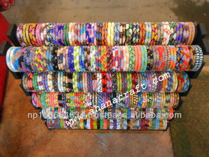 Wholesale Glass <b>Beaded</b> Bracelets Nepal Quality Assured Fashion Jewelry Bangles Bands Weddings Gifts Glass/Crochet Main Stone - Product Image 2