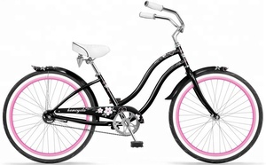 Vélo de plage 24 pouces pour femmes - 7 vitesses, cadre en acier haute résistance, pneus gonflables, couleur personnalisée, design élégant, service OEM - Product Image 3