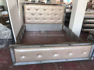 เตียงกระจกเงาหุ้มเบาะสำหรับชุดเฟอร์นิเจอร์ห้องนอนเต็ม/ควีน/คิง - Product Image 5