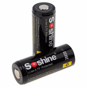 <span class=keywords><strong>2</strong></span> Pçs/lote Soshine 26650 Bateria 5500 mAh 3.7 V Li-ion Recarregável 26650 Protegido Baterias PCB Celular 26650 Bateria - Product Image 6