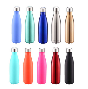 Hete Verkoop Nieuwe Stijl Dubbele Wand Vacuümfles Geïsoleerd Roestvrij Staal Kolf Cola Vorm Sport Waterfles Met Aangepaste Logo