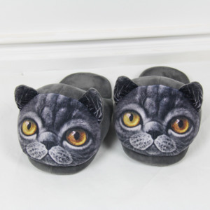 LK Venta caliente barato felpa interior lindo gato de peluche Animal zapatillas impresión perro zapatillas - Product Image 2