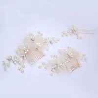 Bridal Accessories Hair Comb Bridal Accessories 2019 Original Design Bridal Headdress Hand-Woven White Flower Pearl Accessories Jewelry Hair Combs For Women