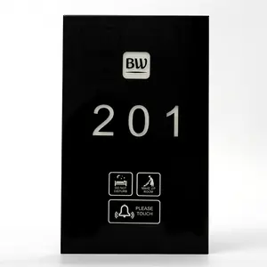 Schwarz gehärtetem Glas Hotel 433 wireless touch DND MUR Türschild türklingel mit anpassen logo gedruckt