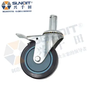 Hochwertiges <span class=keywords><strong>2</strong></span> Zoll schwarzes ruhig schließendes universelles Rollenrad mit Bremse für Werkbank-Flow Rack aus Kunststoff - Product Image 3
