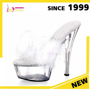 Alibaba caliente de la venta claro para mujer de la plataforma deslizadores atractivos de los altos talones sandalias - Product Image 5