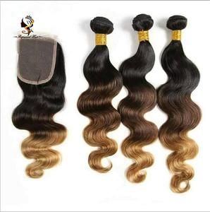 Dropship # 1B 4 27สีปิดด้านหน้าลูกไม้สวิสสามโทนสีออมเบรผมคนราคาถูก - Product Image 4