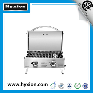 <strong>Tabletop</strong> 2 Burners <strong>Gas</strong> <strong>BBQ</strong> Grill Easily Cleaned Portable Stainless Steel - Product Image 5