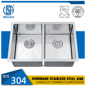 Hecho a mano <span class=keywords><strong>de</strong></span> acero inoxidable undermount plato doble fregadero <span class=keywords><strong>de</strong></span> la <span class=keywords><strong>cocina</strong></span> <span class=keywords><strong>de</strong></span> piedra - Product Image 2