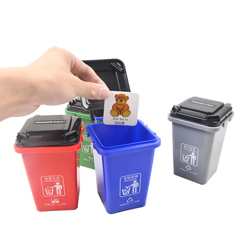 Пластиковый умный мусорный бак в форме мусорного бака для детей, игрушки, обучающие вспомогательные игрушки