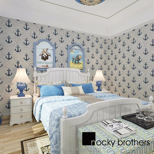 Papel tapiz de pared de estilo mediterráneo europeo, papel tapiz de pared de TV contemporáneo y contraído para habitación de niños - Product Image 4