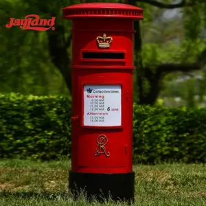 Red metal outdoor mailbox vintage mailbox cast iron mailbox cn lia JAYLAND for oem customized jayland metal decoration gifts collection for home and and ornamental post mailbox