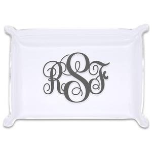 Lớn Monogram PMMA Khay với Bị Chèn Ép Góc Tray Acrylic Catchall Đính Khay với Xử Lý - Product Image 1