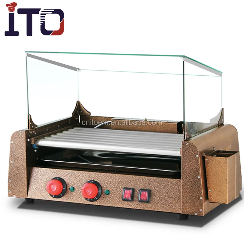 Automatic Chinese hot dog roller grill making machine