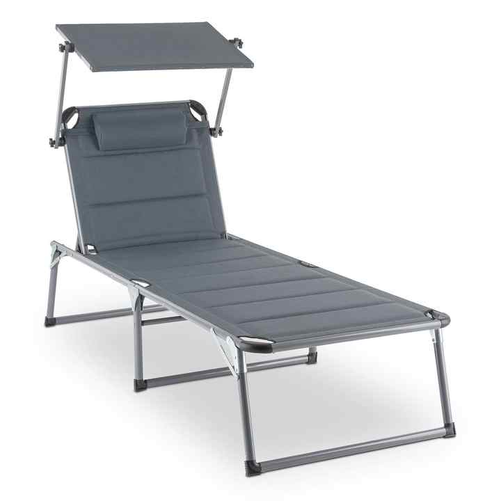 Beach Bed Chair - 5 Reclining Positions with Sunshade