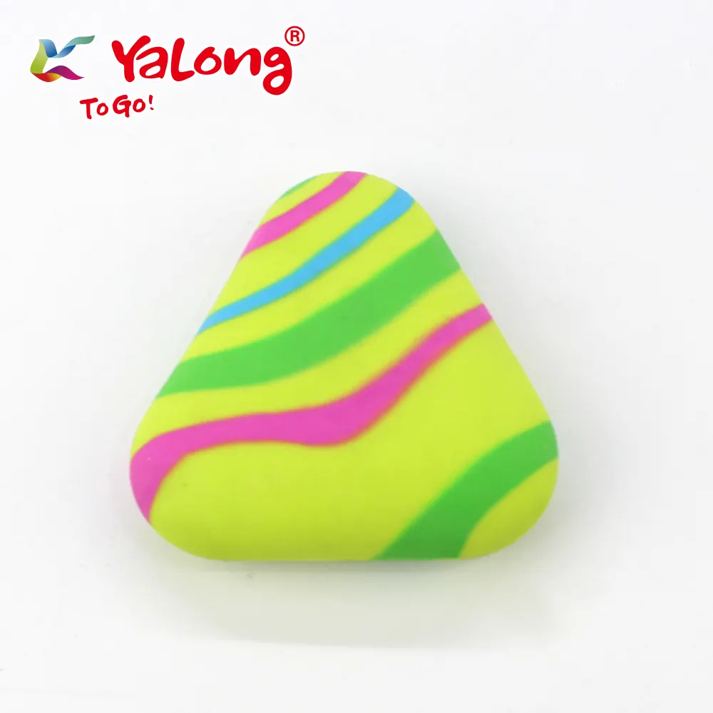 Kids 'Gunstige Regenboog Kleurrijke Potlood Gum Yalong Originele Ontwerp Tpr Materiaal Driehoek Vormige Gum