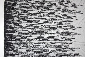 Tessuto di lusso con perline pesanti tessuto africano <span class=keywords><strong>Tulle</strong></span> <span class=keywords><strong>nero</strong></span> 3d fiore tessuto di pizzo con pieno di perle per abito da sposa HY0713-6 - Product Image 6