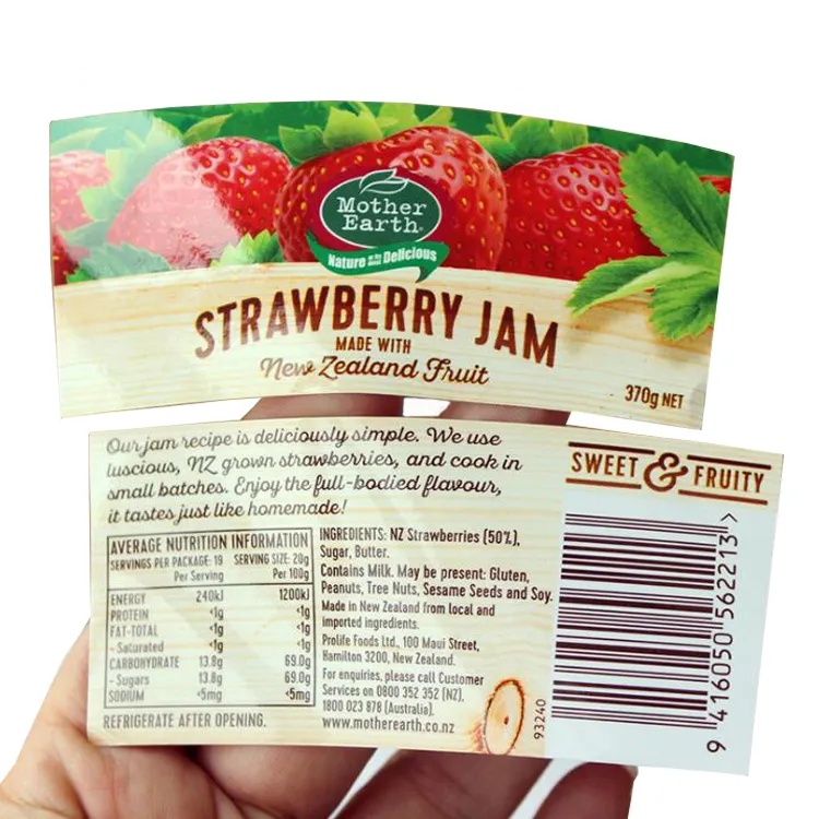 Produsen Kertas PVC Berperekat Antiair Kustom untuk Cetak Label Logo Kemasan Produk Makanan