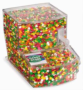 custom lucite stackable acrylic candy bin with scoop for dry food market food box