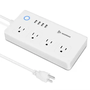 Smart wifi power strip werkt met amazon alexa google thuis assistent app controle overspanningsbeveiliging 4 usb-poorten 4 outlets