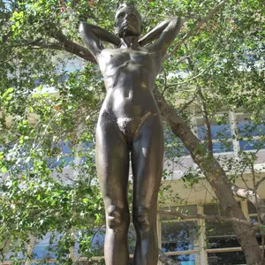 Jardim ao ar livre de Alta Qualidade do Metal Artesanato Vida Tamanho Estátua de Bronze Nu Senhora Para venda
