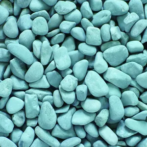 Natural flat blue color river wash turquoise pebble stone BD012A
