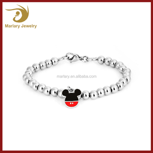 2017 China 316L pulsera del grano del acero inoxidable Mickey Mouse lindo emoji charm pulsera - Product Image 1