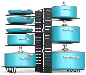 Sản Xuất Kim Loại Có Thể Điều Chỉnh Chiều Cao Chảo Tổ Chức Kệ Nồi Nhà Bếp Và Pan Chủ Lưu Trữ Giá - Product Image 1