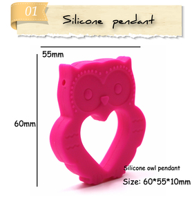 100% alimentos grado silicona búho dentición juguetes <span class=keywords><strong>Baby</strong></span> <span class=keywords><strong>Teether</strong></span> al por mayor colorido silicona dentición colgante