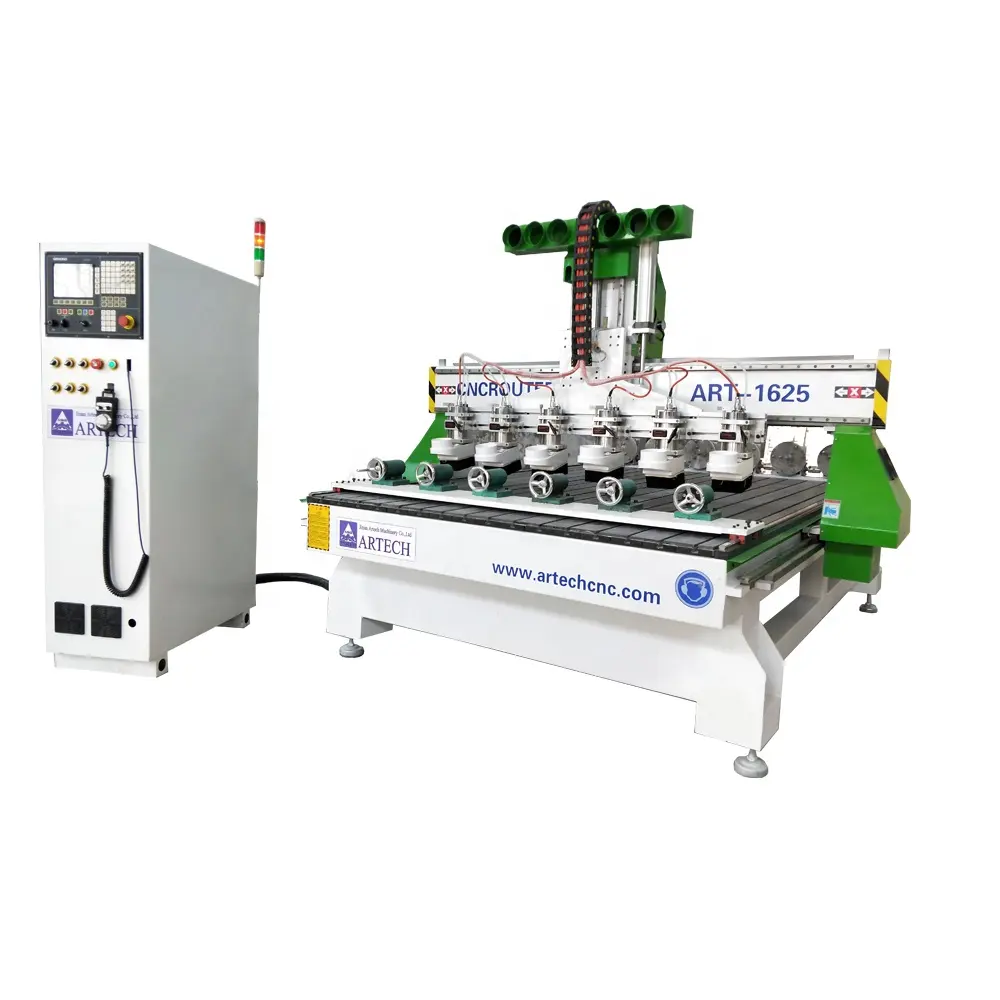 High efficiency China Multi Head Rotary 4 Axis 3d Wood CNC Router Machine 6 Heads Woodworking CNC Router