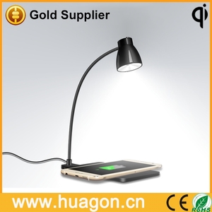 Mini lámpara de mesa lámpara de lectura lámpara de iluminación interior con qi estándar inalámbrico base chager - Product Image 1