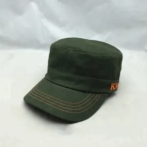사용자 정의 패션 육군 녹색 군사 모자 평면 모자 동관 공장