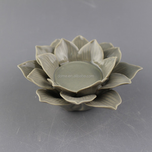 Commercio all'ingrosso di Porcellana Fatti A Mano Ornamento di <span class=keywords><strong>Ceramica</strong></span> Fiore di Loto Supporto di Candela Tealight - Product Image 2