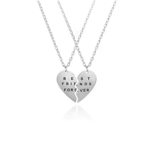 New Arrival Engraved "Best Friends Forever" Sterling Silver Best Friend Heart Necklace